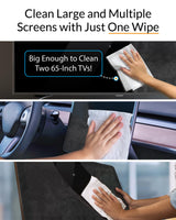 iCloth XL Screen Cleaning Wipes, Lint-Free and Streak-Free, Fast-Drying, Removes Dust, Fingerprints, and Smudges (20 XL Wipes)