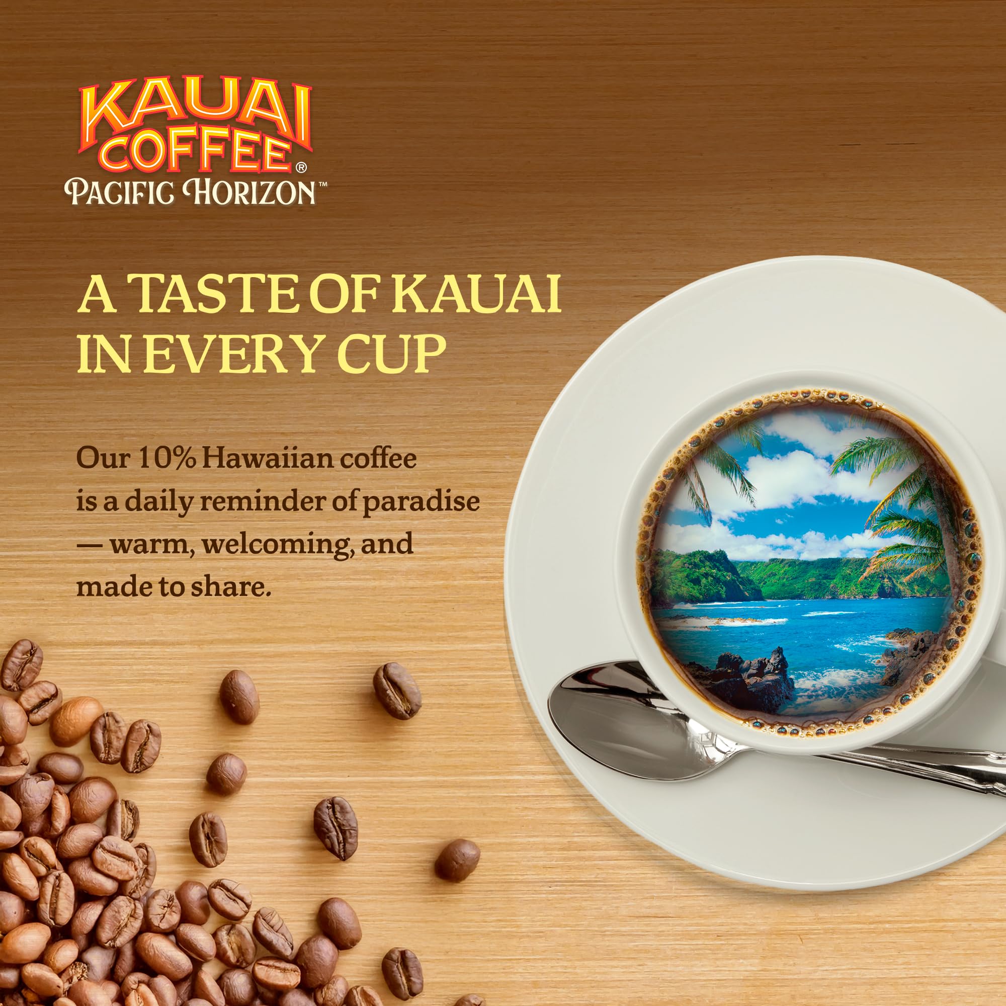 Kauai Coffee Ground Coffee - Smooth, Rich - Banana Flavor with Creamy Vanilla - Arabica Coffee, 10% Hawaiian with No Bitterness - Banana Crème, 1 Pack