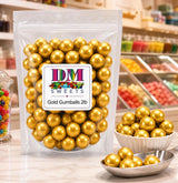 Gold Gumballs - 2 lbs of 1" Tutti Frutti Shimmer Gumballs Party Candy, Candy Buffet, Weddings, Events, Decorations, Piñata Filler