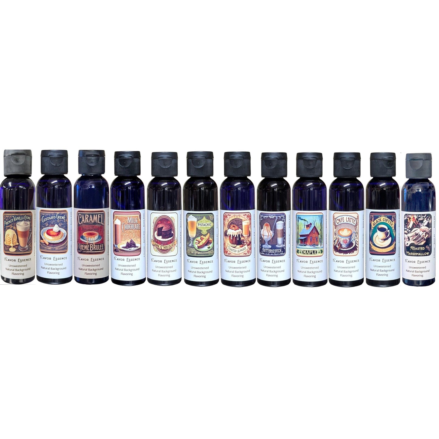Flavor Essence Custom 5 Pack Case - Unsweetened Natural Flavors - Any Combination of Flavors You Want - 5 Bottles
