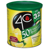 4C Reduced Sugar Powdered Drink Mix Canisters, Iced Tea 1 Pack, 28 Quarts, Family Sized Canister, Thirst Quenching & Refreshing Flavors (Lemonade