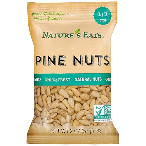 Nature’s Eats Pine Nuts 2 oz - 100% Natural Whole Raw Pine Nuts - Unsalted Healthy Snack - Keto Vegan Gluten Free Pesto Ingredient - Fresh Non-GMO