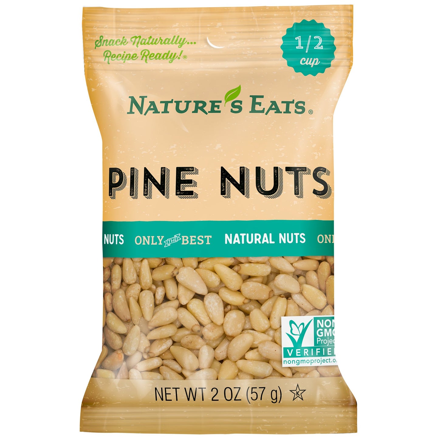 Nature’s Eats Pine Nuts 2 oz - 100% Natural Whole Raw Pine Nuts - Unsalted Healthy Snack - Keto Vegan Gluten Free Pesto Ingredient - Fresh Non-GMO