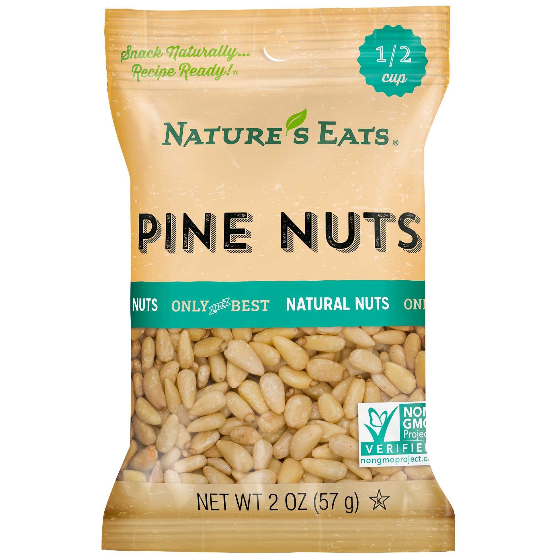 Nature’s Eats Pine Nuts 2 oz - 100% Natural Whole Raw Pine Nuts - Unsalted Healthy Snack - Keto Vegan Gluten Free Pesto Ingredient - Fresh Non-GMO