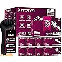 Pyrsiva 6Mil Black Nitrile Disposable Medical Exam Gloves - Heavy Duty 1000 PCS Gloves Powder-Free Latex-Free - Doctors, Nurses, Chefs, Mechanics