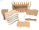 Graham & Ash Co Natural Kitchen Sponge - Biodegradable Compostable Cellulose and Coconut Scrubber - Pack of 10 Eco Friendly Sponges