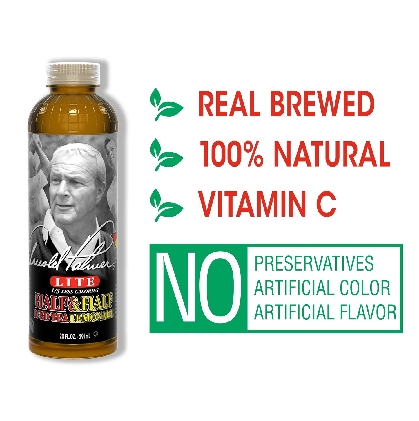 AriZona Arnold Palmer Half and Half, 20 Fl Oz (Pack of 12)