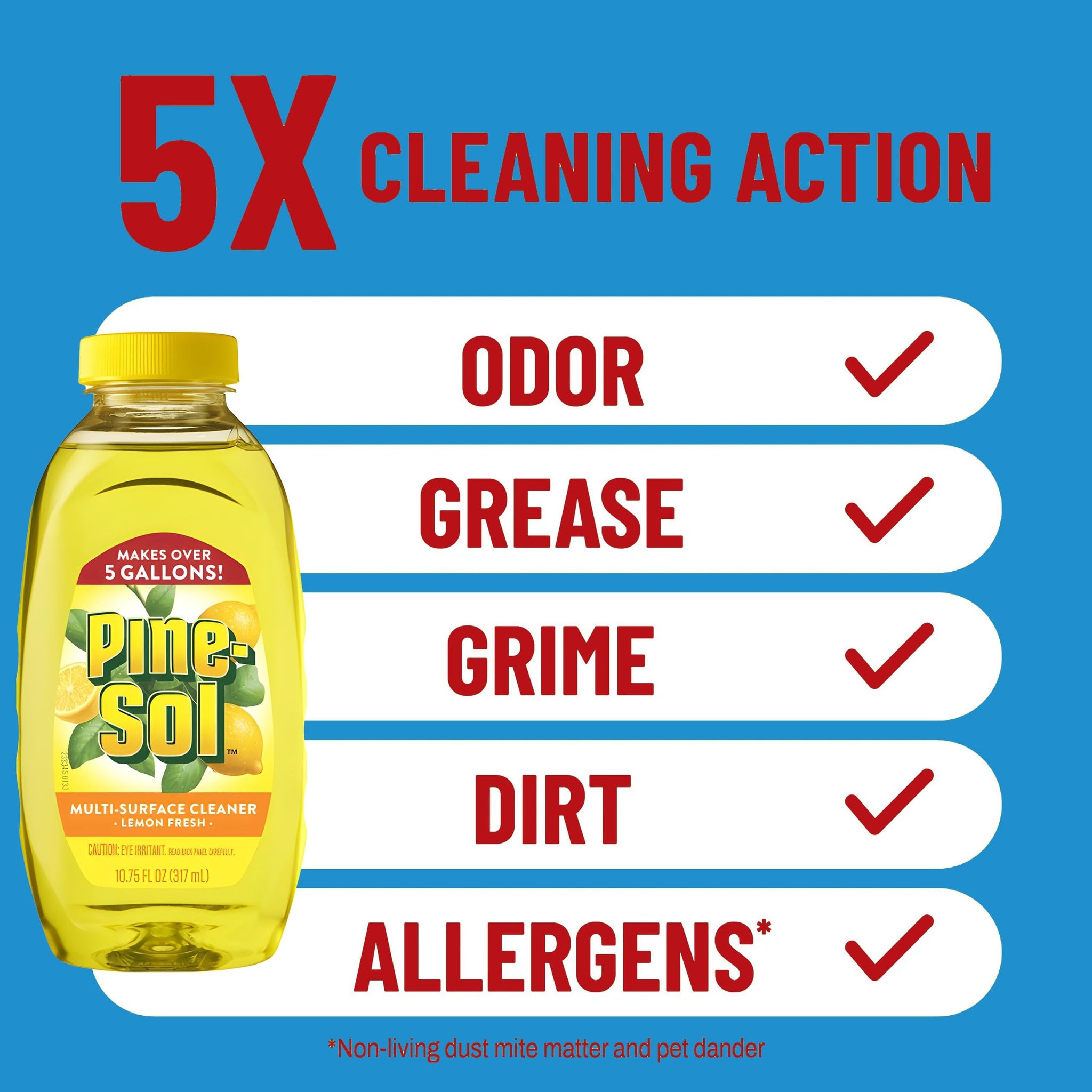 Pine-Sol Multi Surface Cleaner, 2 Pack, Concentrated Multi Purpose Cleaner and Degreaser for Kitchen and Bathroom, Makes 5 Gallons, Lemon Fresh Scent