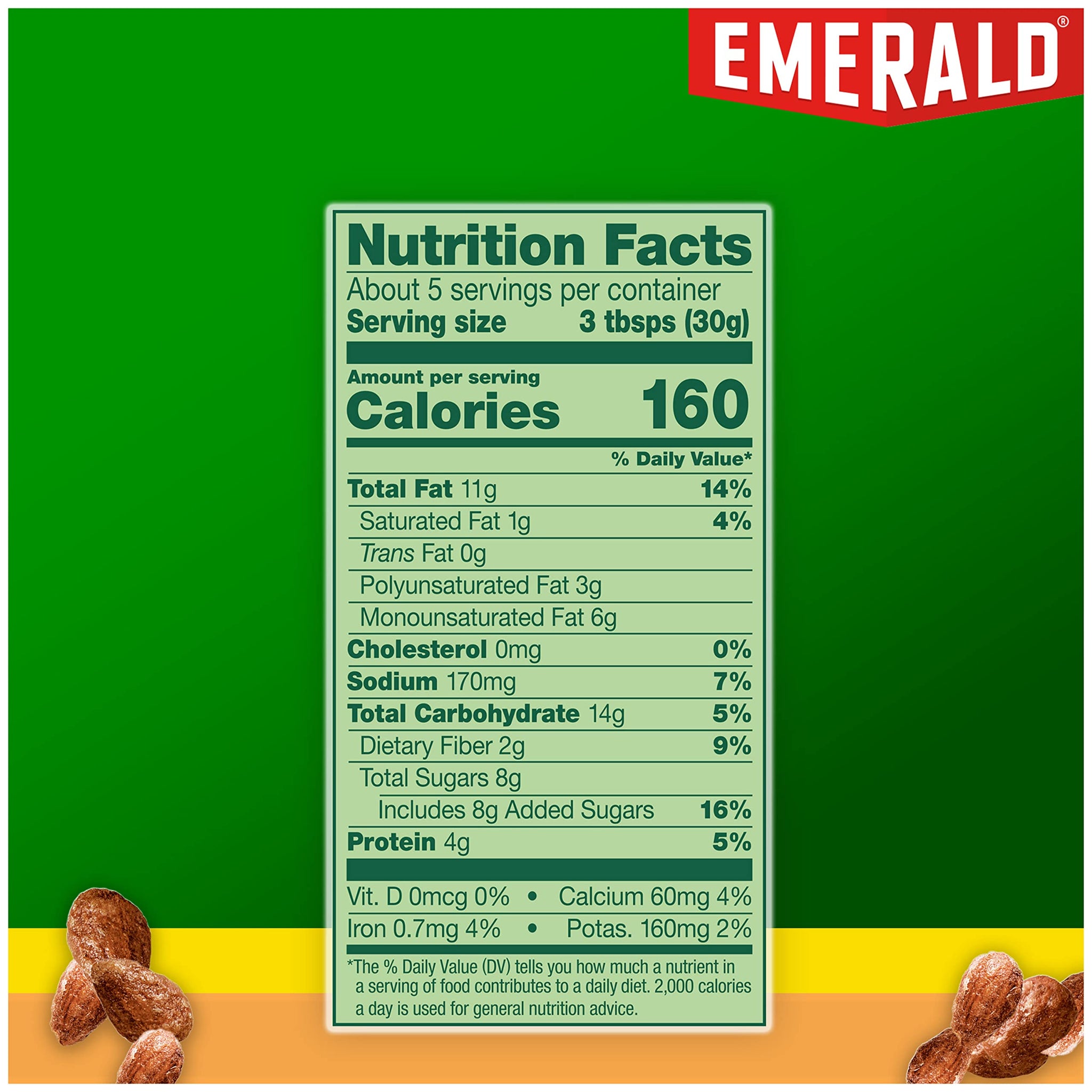 Emerald Nuts Honey Glazed Almonds (1-Pack), 5.5oz Resealable Bag, Kosher Dairy Certified, Non-GMO, Contains No Artificial Preservatives, Flavors or