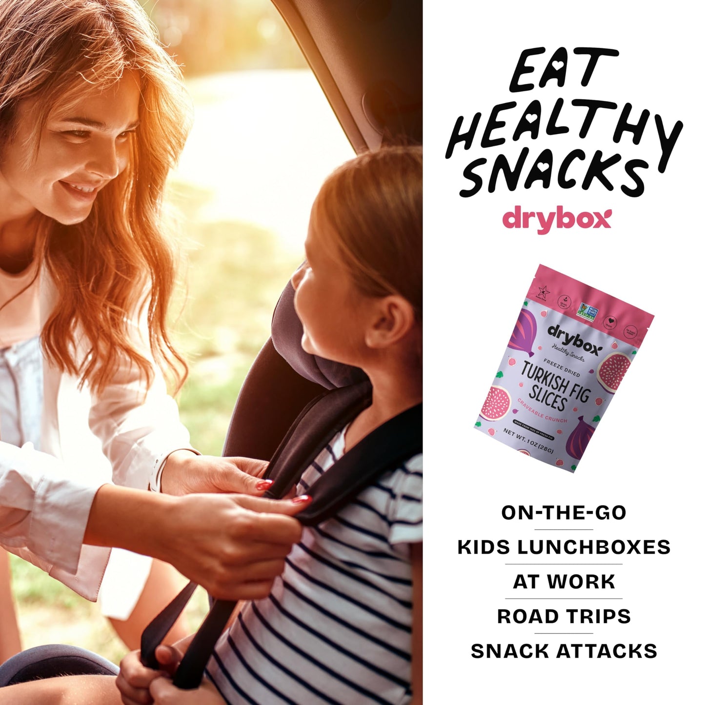 Drybox Freeze Dried Fig Slices | 100% Natural Fruit | Freeze Dried Fig Source | No Sugar & Additives | Healthy Snack & Topping for Beverages or