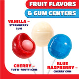 Patriotic Candy - 2 Pound Bulk Pack (35 Count) - Fourth of July Lollipops - Red White Blue Candy - Individually Wrapped - Cherry, Vanilla, Blue