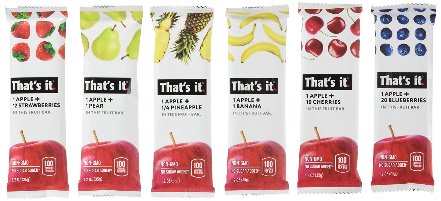 That's it Super Sampler, Pack of 24 (Apple With Blueberry, Strawberry, Pineapple, Pear, Cherry, Banana)