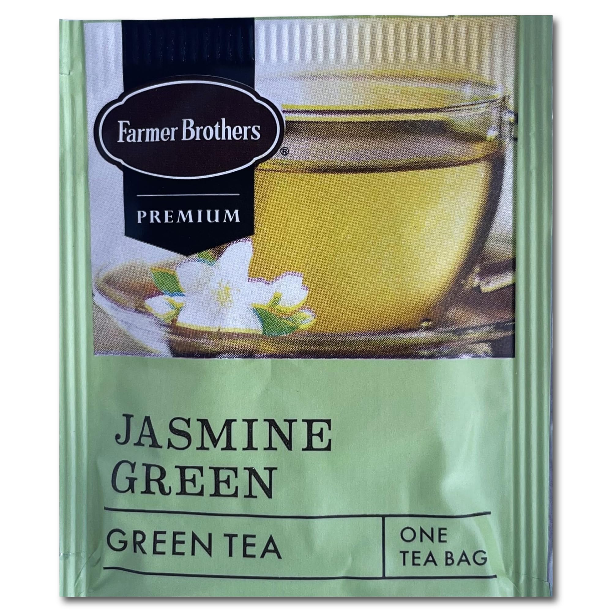 Farmer Brothers Premium Jasmine Green Tea, 25 Individually Wrapped Tea Bags - Smooth, Fragrant, Gluten-Free, Kosher Certified, Naturally Sweet