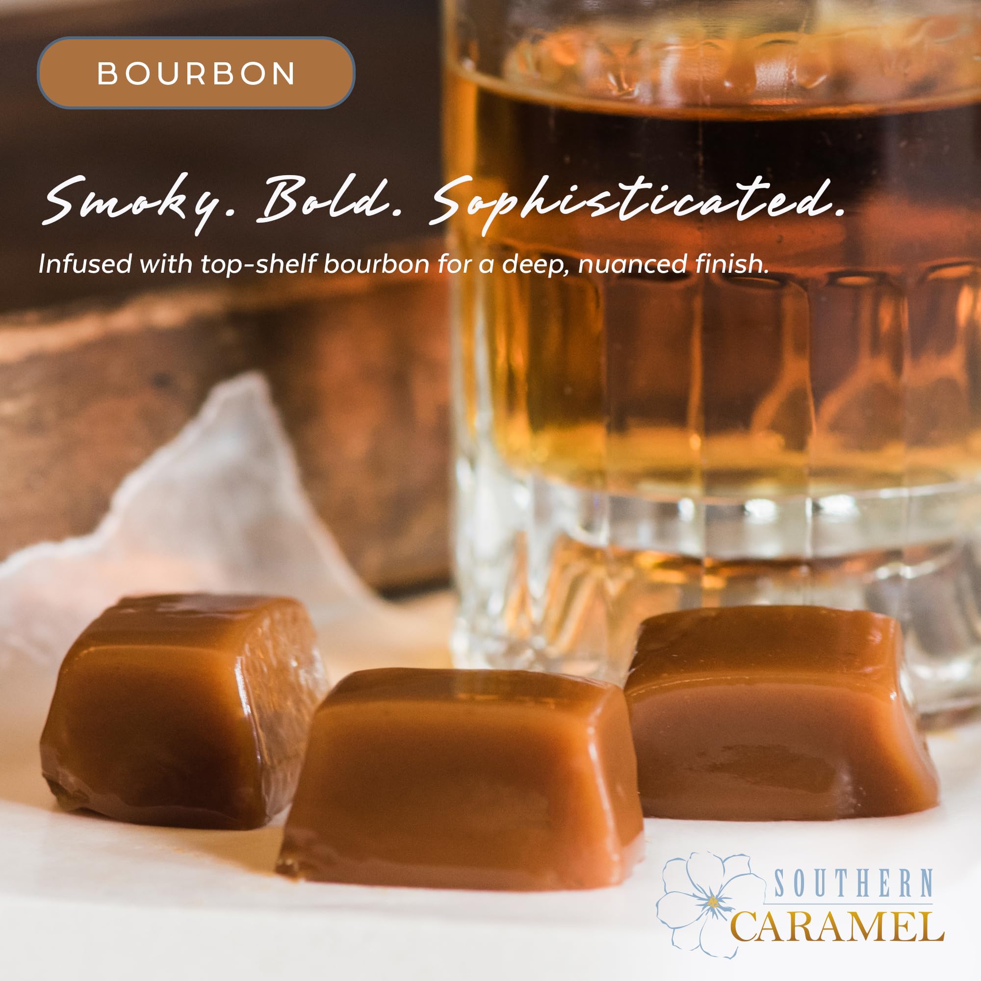 Southern Caramel Gourmet Caramel Bundle, Bold Coffee & Smooth Bourbon, Rich Buttery Caramels, Handcrafted, Small Batch, Gluten Free, No Corn Syrup