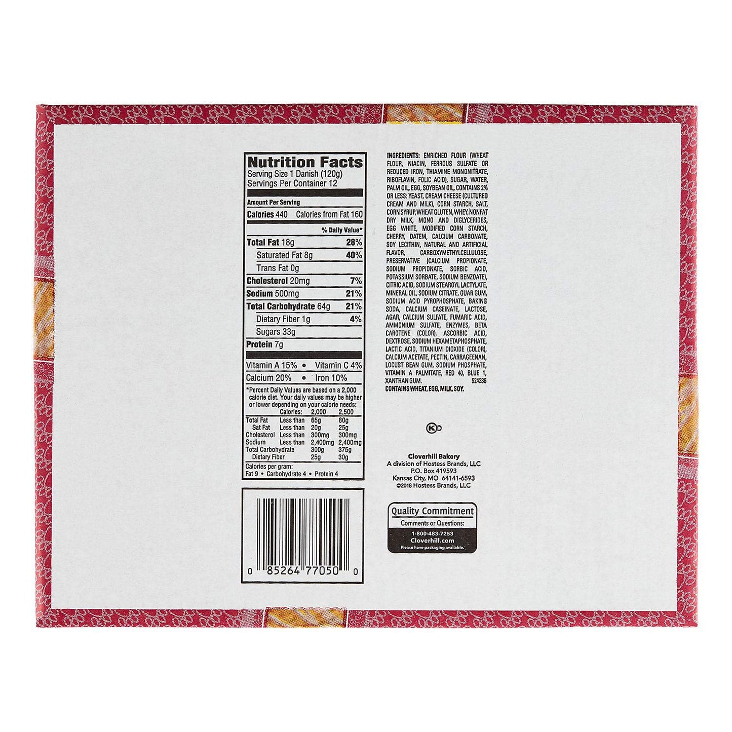 Cloverhill Cherry and Cheese Danish - 12 ct.