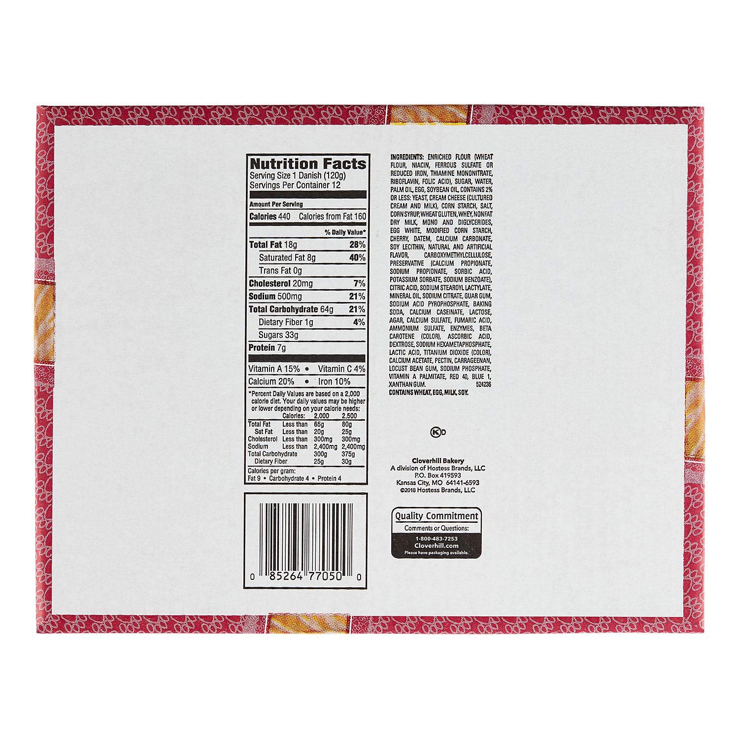 Cloverhill Cherry and Cheese Danish - 12 ct.