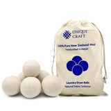 Unique Craft Wool Dryer Balls for Fewer Wrinkles - Reusable Dryer Wool Balls for Saves Drying Time, Chemical-Free Premium New Zealand Fabric Softener