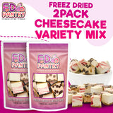 Freeze Dried Cheesecake Bites New York Style 4.1oz (6 Pack) - Caramel, Chocolate Chip and Strawberry Swirl Freeze Dried Dessert - Mini Chocolate