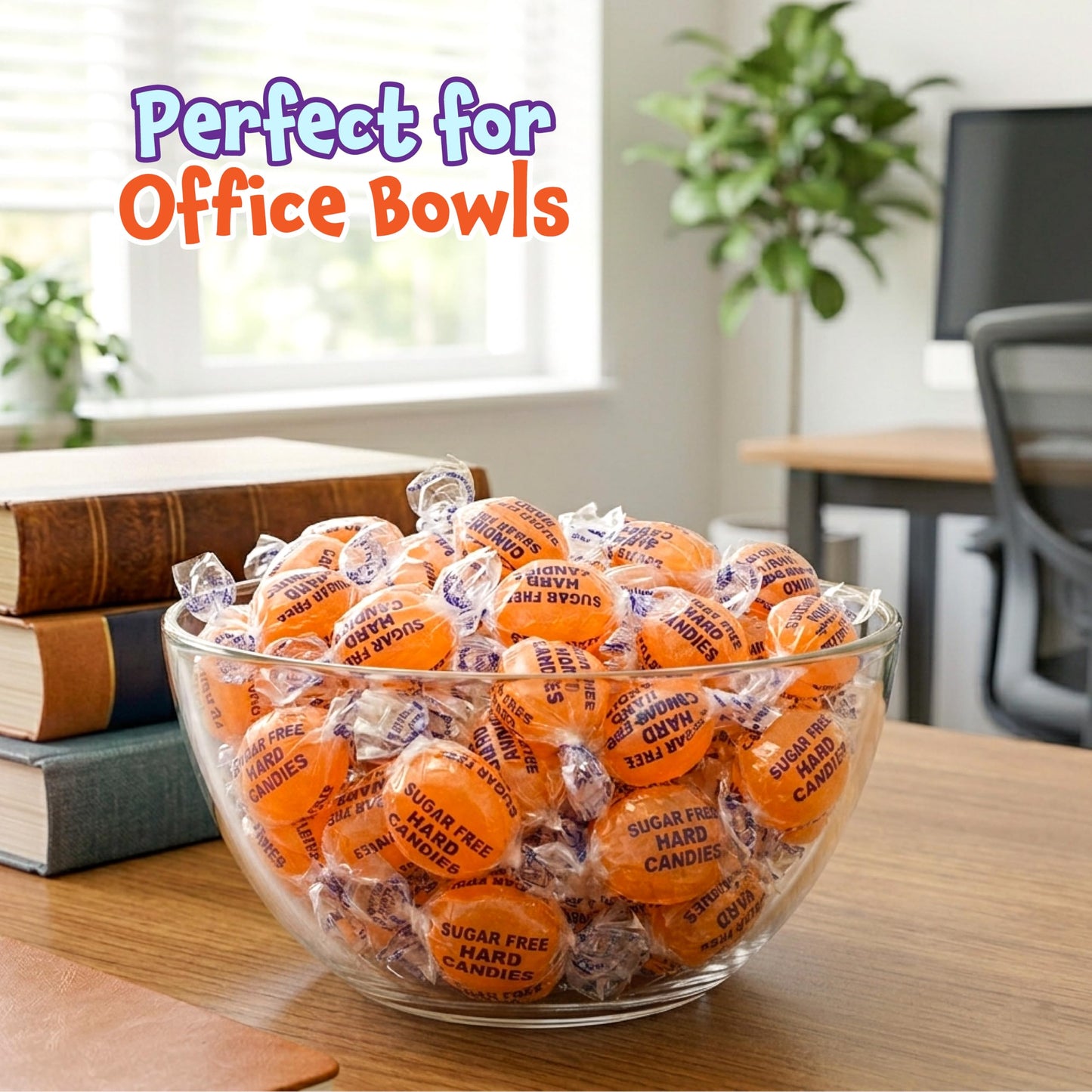 Sugar Free Butterscotch Hard Candy - 1 Pound Pack - Hard Candy Individually Wrapped - Sugarless Candies for Office Bowls, Snacking, Sharing