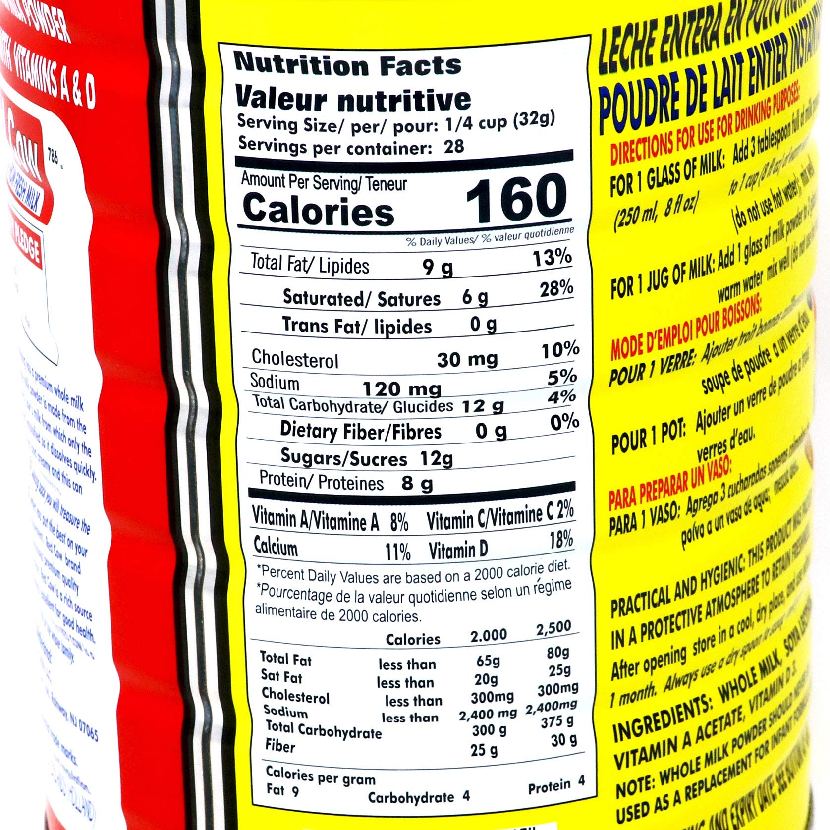 Red Cow Full Cream Milk Powder 900g, Made from Fresh Milk, Dutch Premium, Product of Netherlands