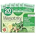 Wissotzky Nana Mint Ginger & Citrus Herbal Tea, 20 Tea Bags | Zesty Blend | Caffeine Free Tea | Digestive Support