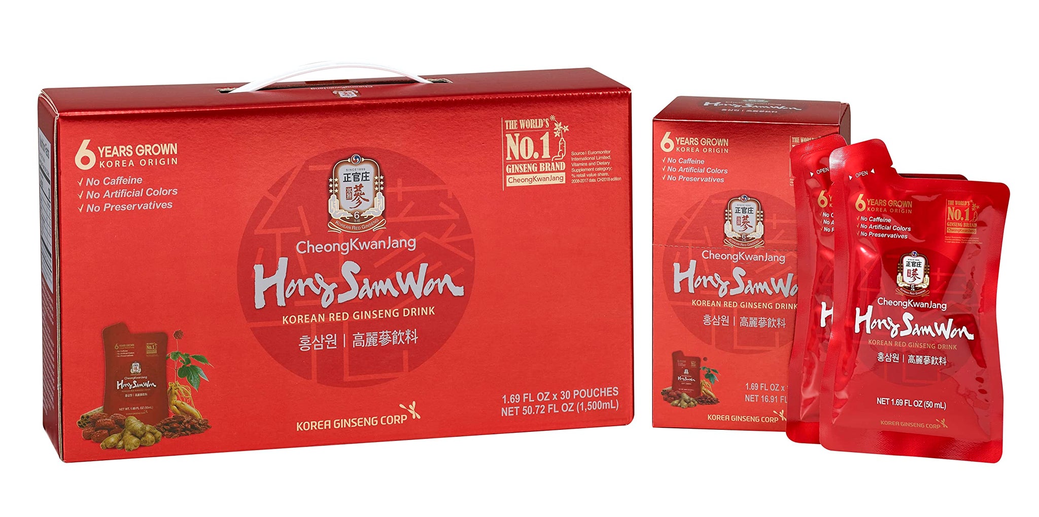 Six-Year Grown Korean Red Ginseng Drink (30 Pk)