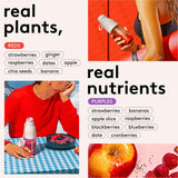 kencko Instant Smoothie Powder Mix Starter Kit, 8 Pack with Reusable Bottle - Reds & Purples - Freeze-Dried Fruit & Veggie Superfood Powdered Drink