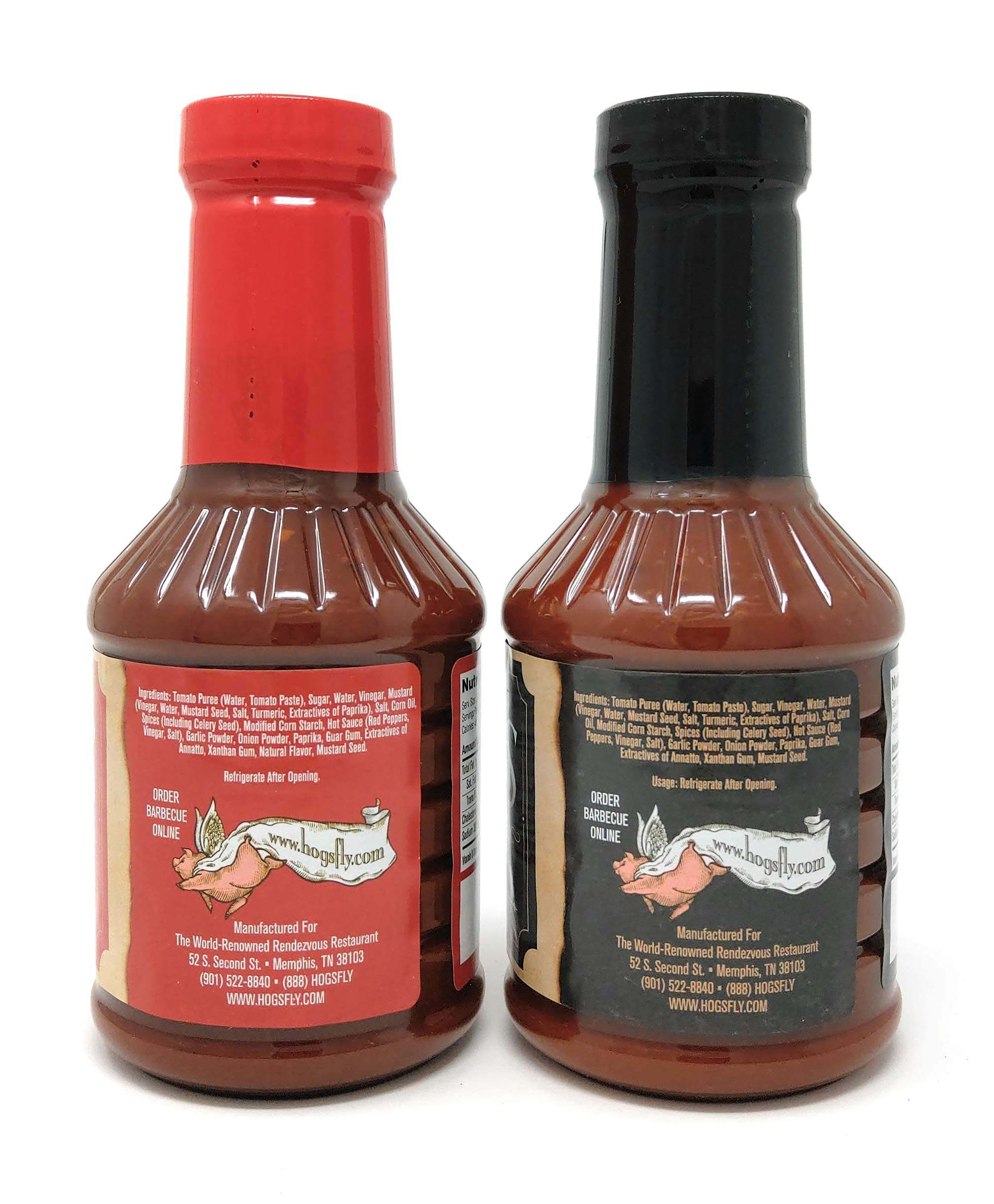 Charlie Vergos Rendezvous - Original and Hot BBQ Sauce Combo Pack (1lb 2oz (510g) Each)