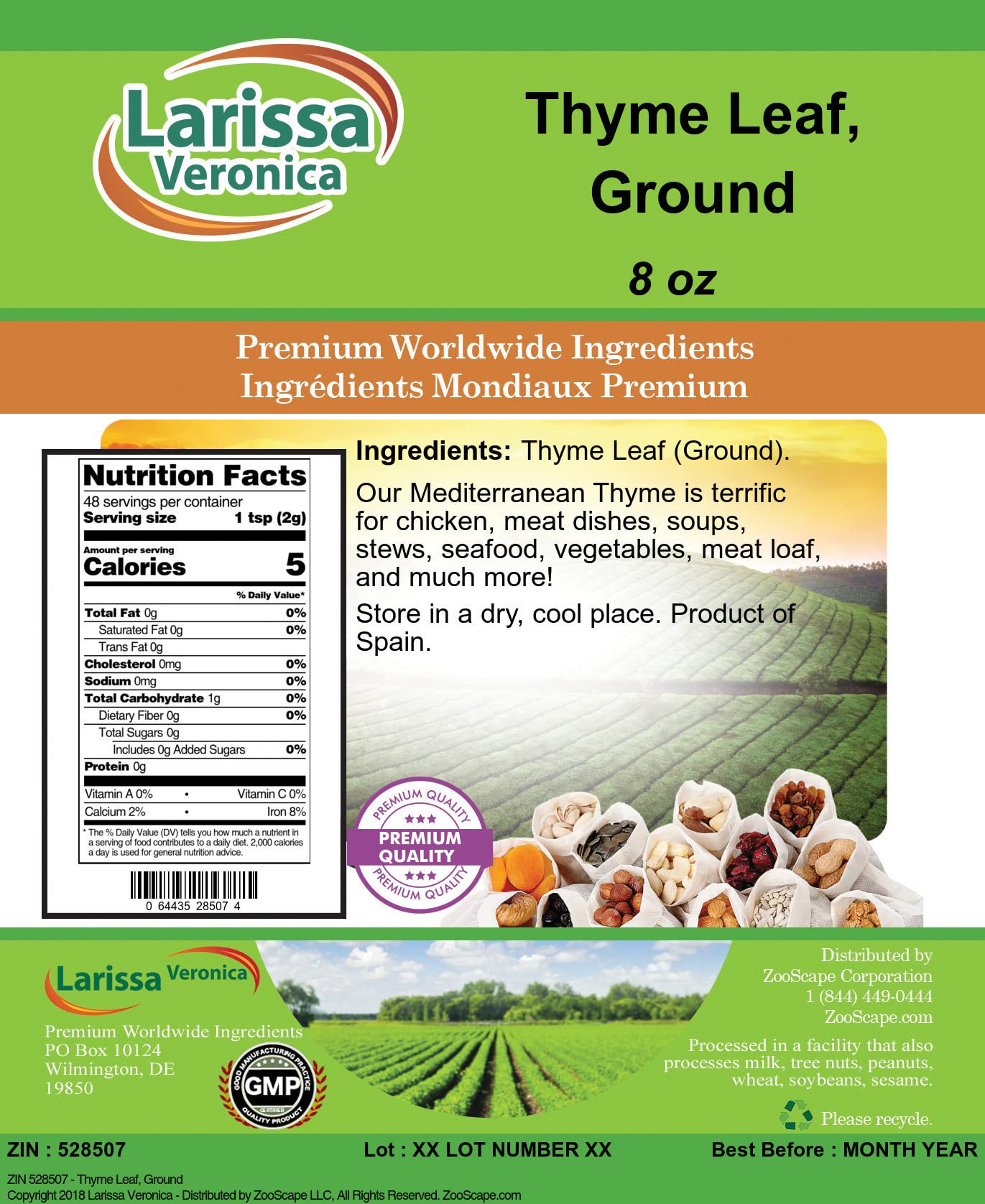 Thyme Leaf, Ground (8 oz, ZIN: 528507) - 3 Pack