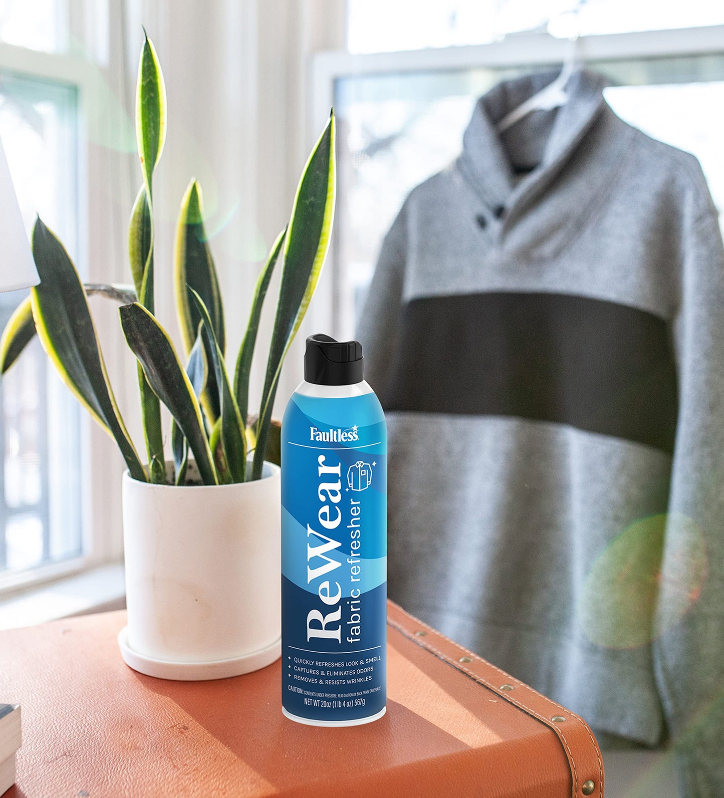 Faultless ReWear Dry Wash Spray for Clothing - Wrinkle Remover, Fabric Refresher Spray, Captures Odors - Like Dry Shampoo for Clothes: Fresh Look