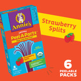 Annie's Organic Peel-A-Parts Fruit Flavored Snacks, Strawberry Splits, Gluten Free, 6 Count, 3.3 oz