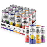 Optimum Nutrition Amino Energy Sparkling Hydration Drink, Electrolytes, Caffeine, Amino Acids, BCAAs, Sugar Free, 12 Fl Oz, Variety Pack of 12