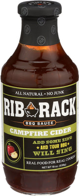 Rib Rack Sauce BBQ Campfire Cider, 19 oz