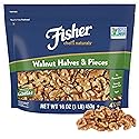 Fisher Chef's Naturals Walnut Halves & Pieces 16 oz, 100% California Unsalted Walnuts for Baking & Cooking, Healthy Snacks for Adults, Resealable Bag