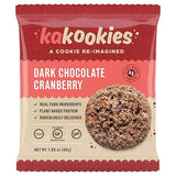 Kakookies A Cookie Re-Imagined, Dark Chocolate Cranberry (Box of 12 Cookies), Soft-Baked, Plant-Based, Dairy Free, Gluten Free, Vegan