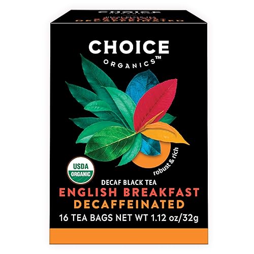 Choice Organics - Organic Decaffeinated English Breakfast Tea (6 Pack) - Fair Trade - Compostable - 96 Organic Black Tea Bags