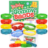 Christmas Gummy Candy, Individually Wrapped Edible Jewelry, Festive Stocking Stuffers or Party Treats, 22 Count 9.31 Ounces