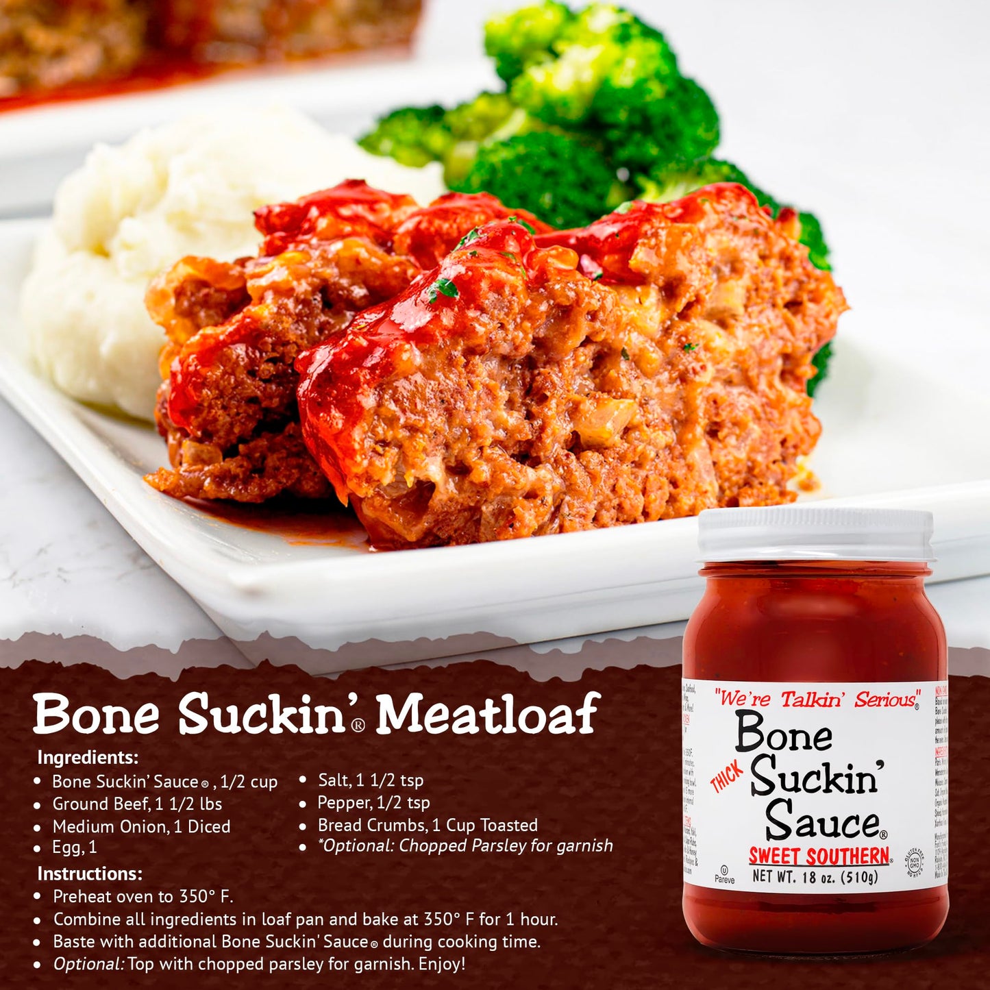 Bone Suckin BS00600 BBQ Sauce, Thick, 16-oz. - Quantity 12