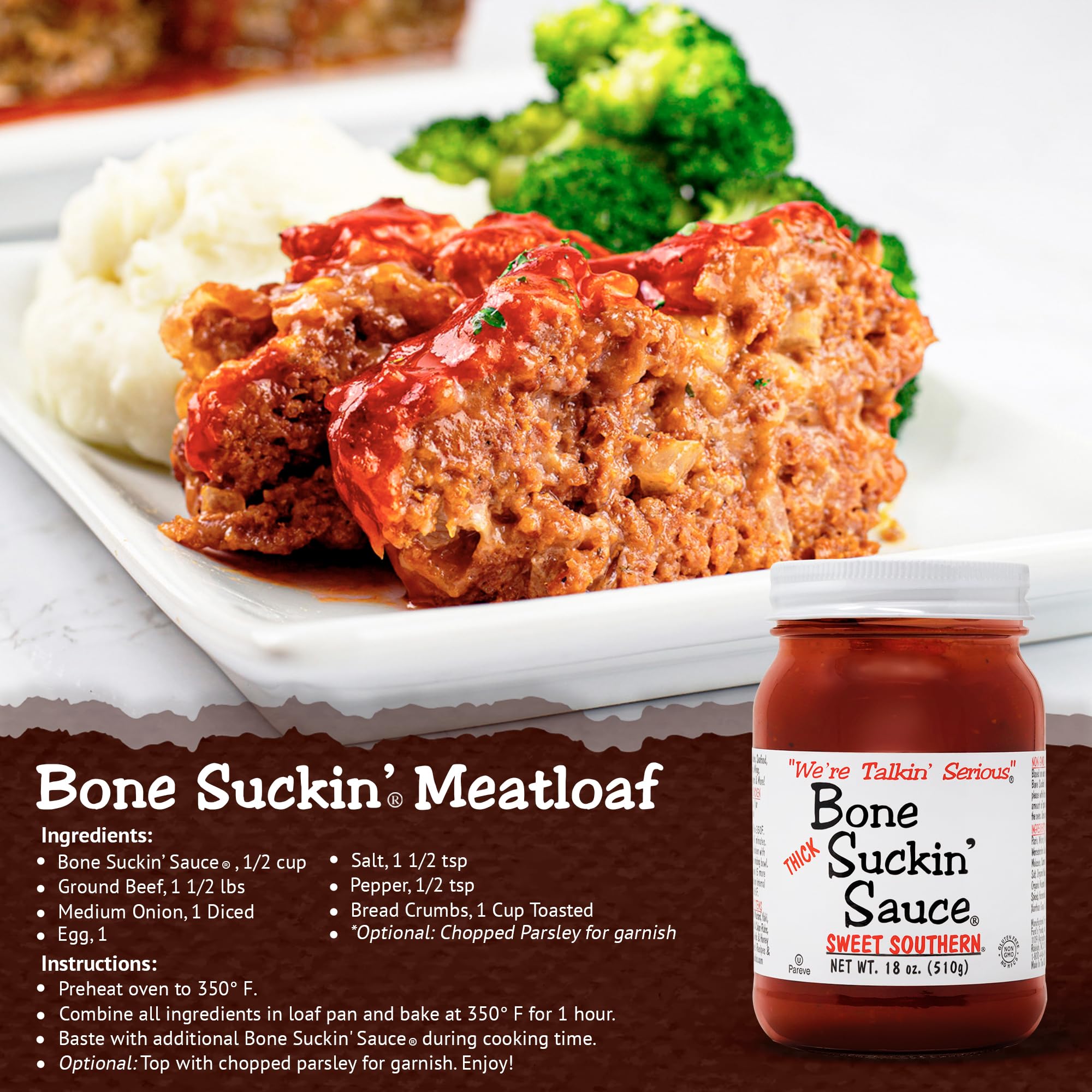 Bone Suckin BS00600 BBQ Sauce, Thick, 16-oz. - Quantity 12