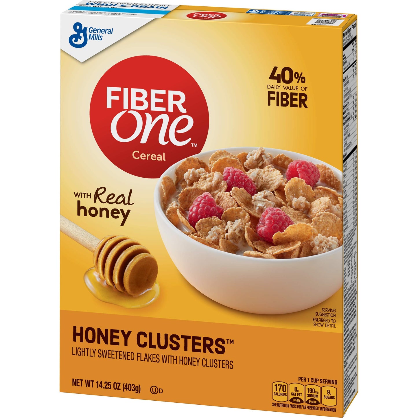 General Mills Cereals Fiber One Cereal, Strawberries and Vanilla Clusters, 13.2 oz
