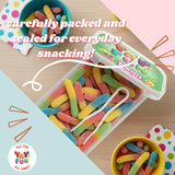 Halal Sour Neon Gummy Worms | 6 Pack Bundle (6x7 oz Tubs) | Chewy Sour Neon Color Worms | Resealable Tubs in Bulk with Display Box | Halal Bulk Sour