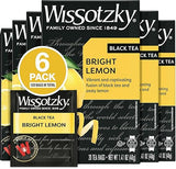 Wissotzky Bright Lemon Black Tea (6 Pack - 120 Tea Bags) | Zesty Lemon Tea Bags | Antioxidant Rich | Revitalizing Black Tea Bags