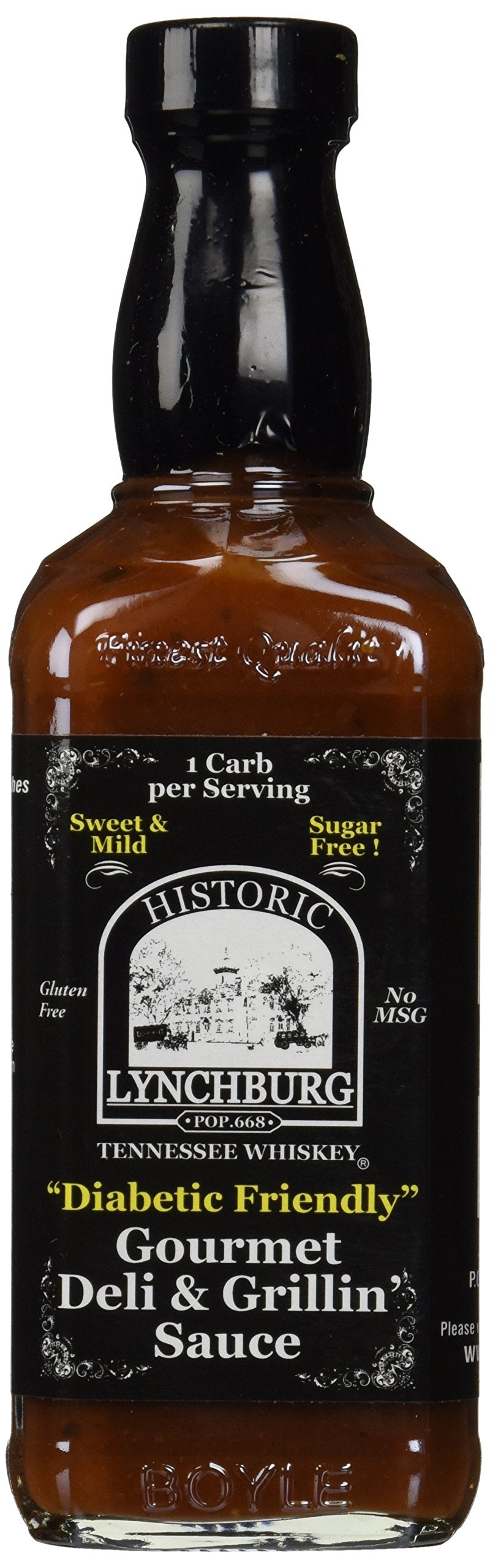 Lynchburg Tennessee Whiskey Sweet & Mild SUGAR FREE Gourmet Deli & Grillin' Sauce 16oz