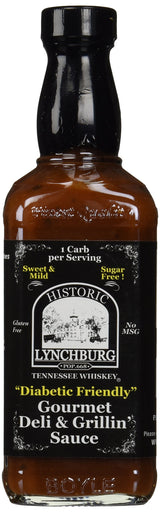 Lynchburg Tennessee Whiskey Sweet & Mild SUGAR FREE Gourmet Deli & Grillin' Sauce 16oz