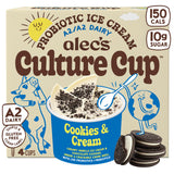 Alec's CULTURE CUP™ Probiotic A2 Dairy Ice Cream - Cookie & Cream 3.5oz 4-Pack