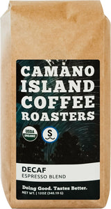 Camano Island Coffee Roasters Decaf Espresso Blend, Ground 12oz, Fresh Dark Roast Swiss Water Processed, USDA Organic, Fairly Traded, Shade Grown Top