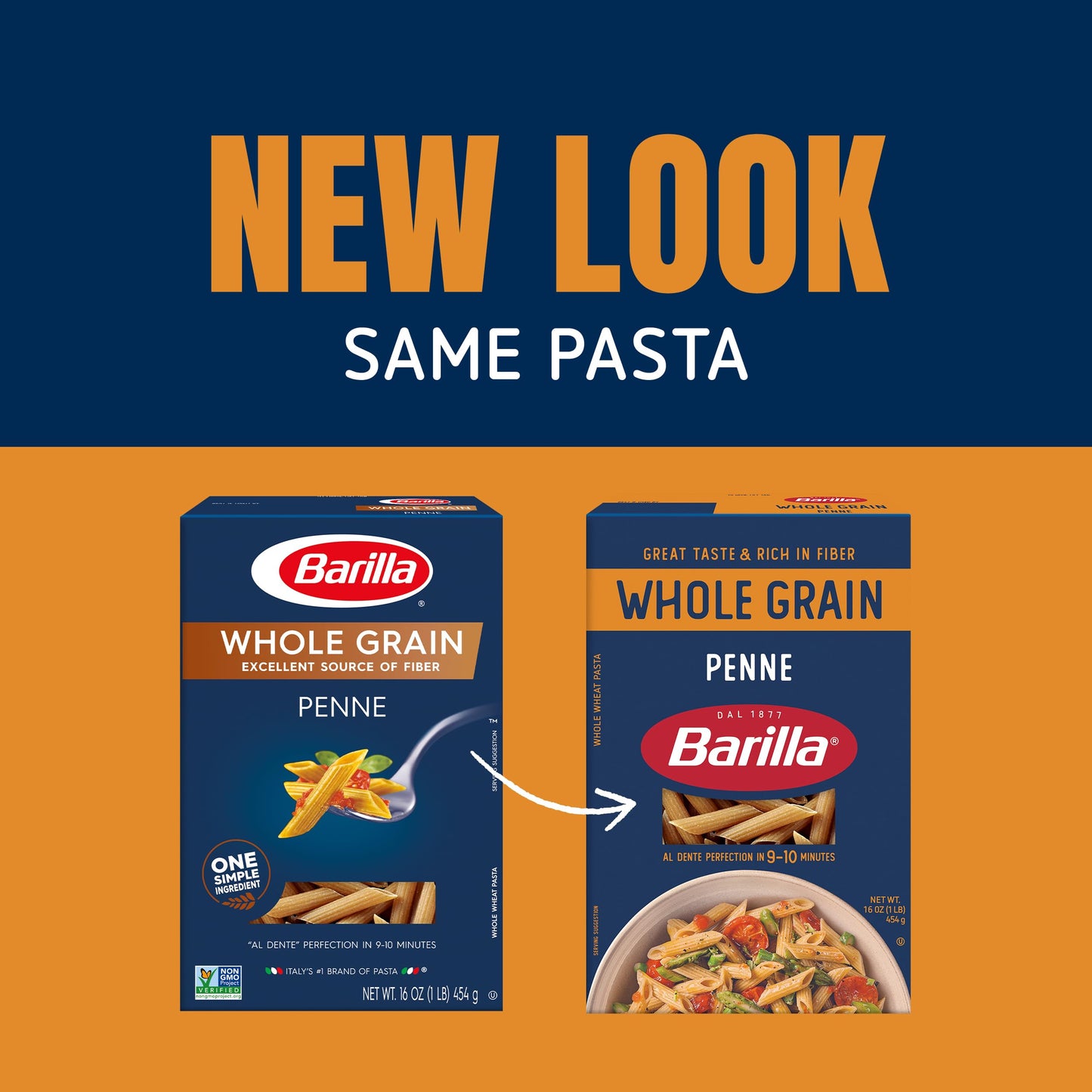 Barilla Whole Grain Penne Pasta, 16 oz. Box - Non-GMO, Made With 100% Whole Grain Durum Wheat - Great Source of Fiber