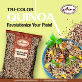 Aiva Tri Color Quinoa Seeds | White Red Black Quinoa Blend | Whole Grain Quinoa Mix | Cooking Ingredient | Ready to Use (25 lb Bulk)