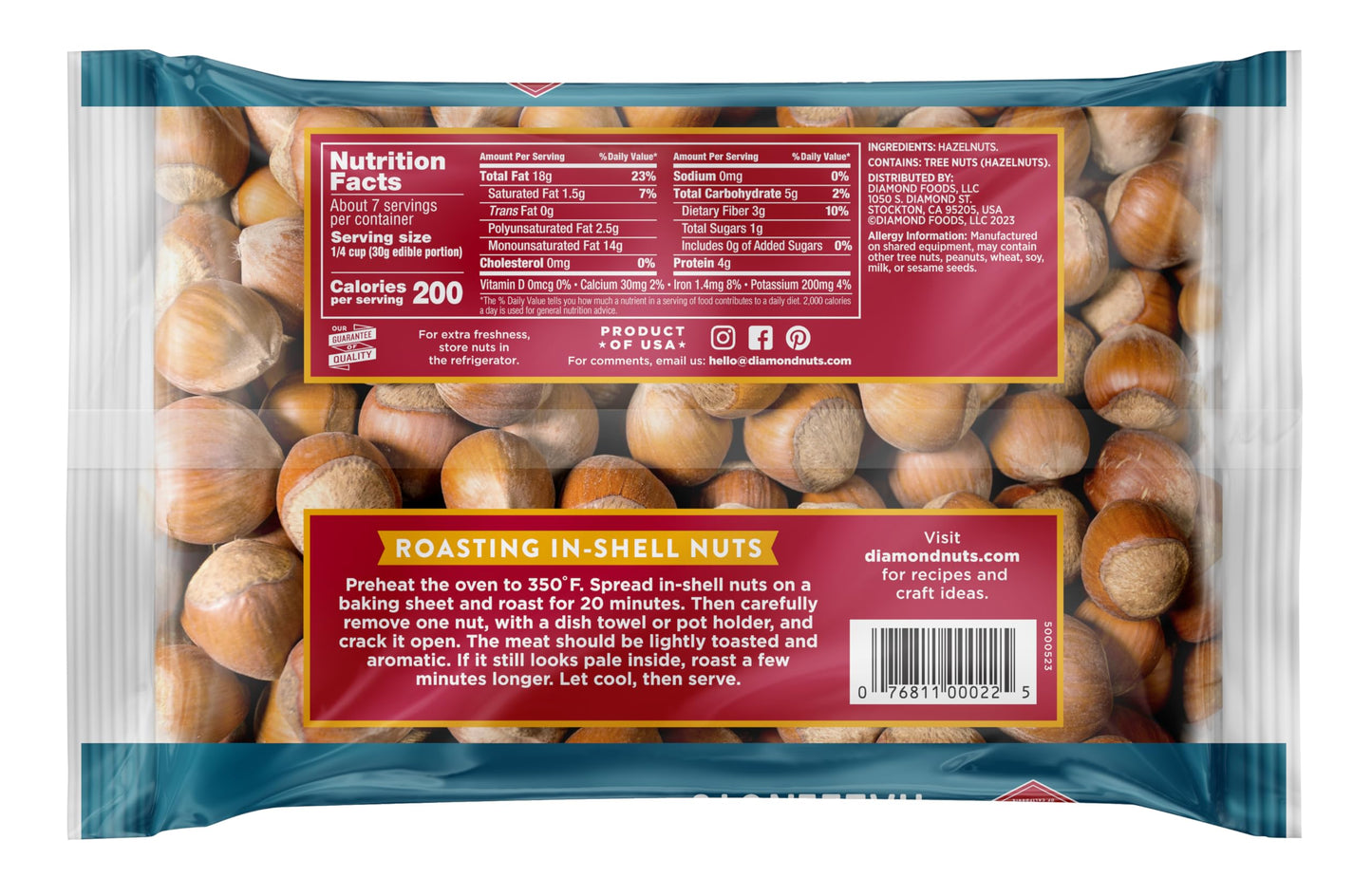 Diamond of California In-Shell Large Hazelnuts, 16.0 oz Bag