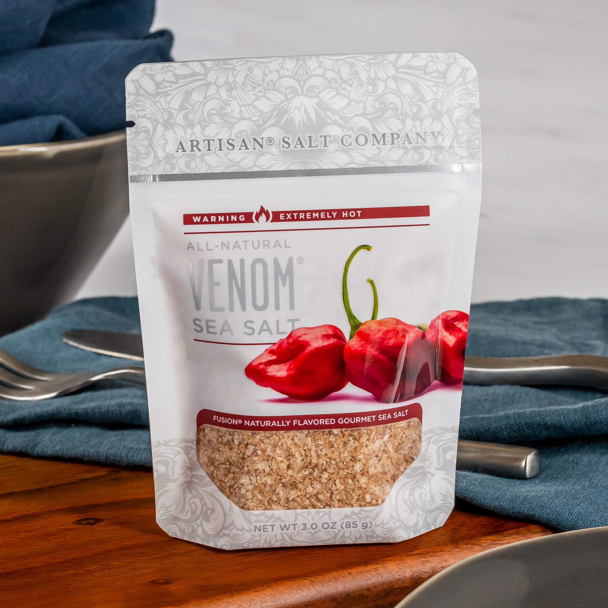 Artisan Salt Company Fusion Naturally Flavored Venom Sea Salt, Zip-Top Pouch, 3 Ounce